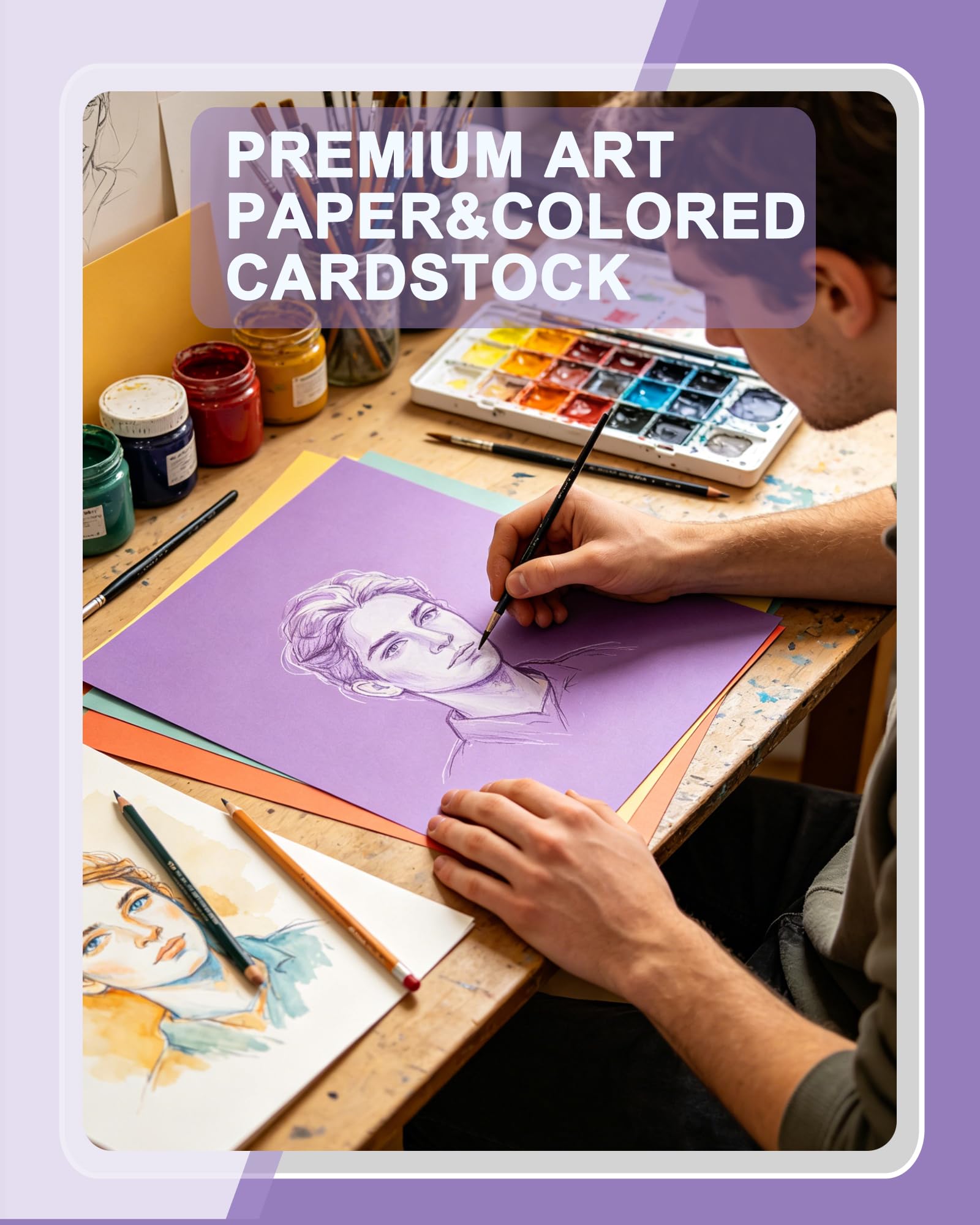 WritePads Veritas - Carta colorata per fotocopie, viola, 21,6 x 27,9 cm, formato lettera, 9,1 kg/75 g/m², viola, 200 fogli, per fotocopie, stampante, multiuso, prodotta negli Stati Uniti