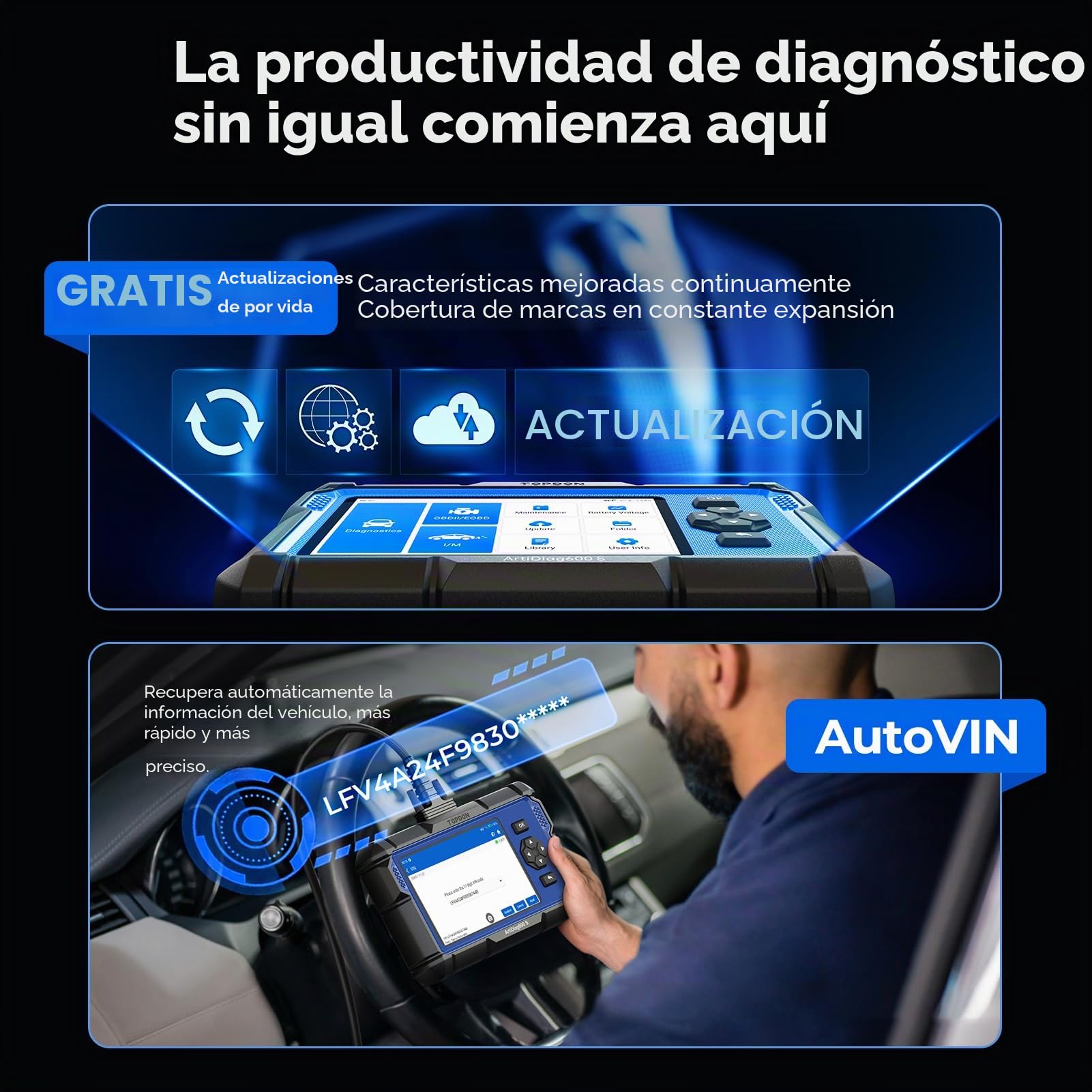 TOPDON OBD2 Scanner ArtiDiag600S, 8 Reset Service(Oil, BMS, ABS, SAS, EPB, DPF, TPMS, Throttle)&4 System Diagnostic Tool(AT/Eng/ABS/SRS), Full OBD2 Function Code Reader, Free Lifetime Upgrade
