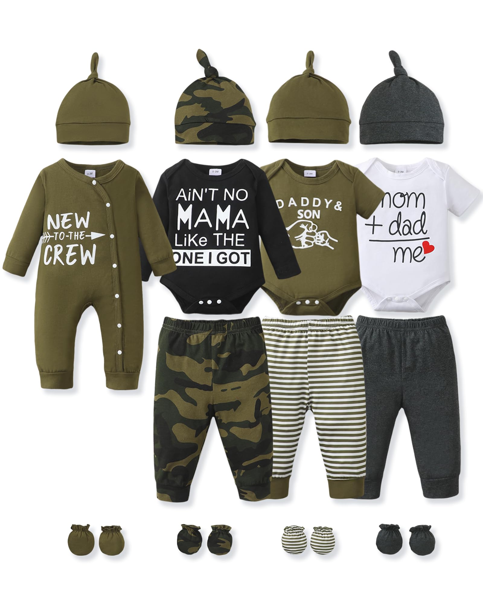 NZRVAWS Preemie Newborn Baby Boy Clothes Infant Clothing Romper Pant Outfits Set Layette Essentials 19 Pieces 0 3 6 12 Months