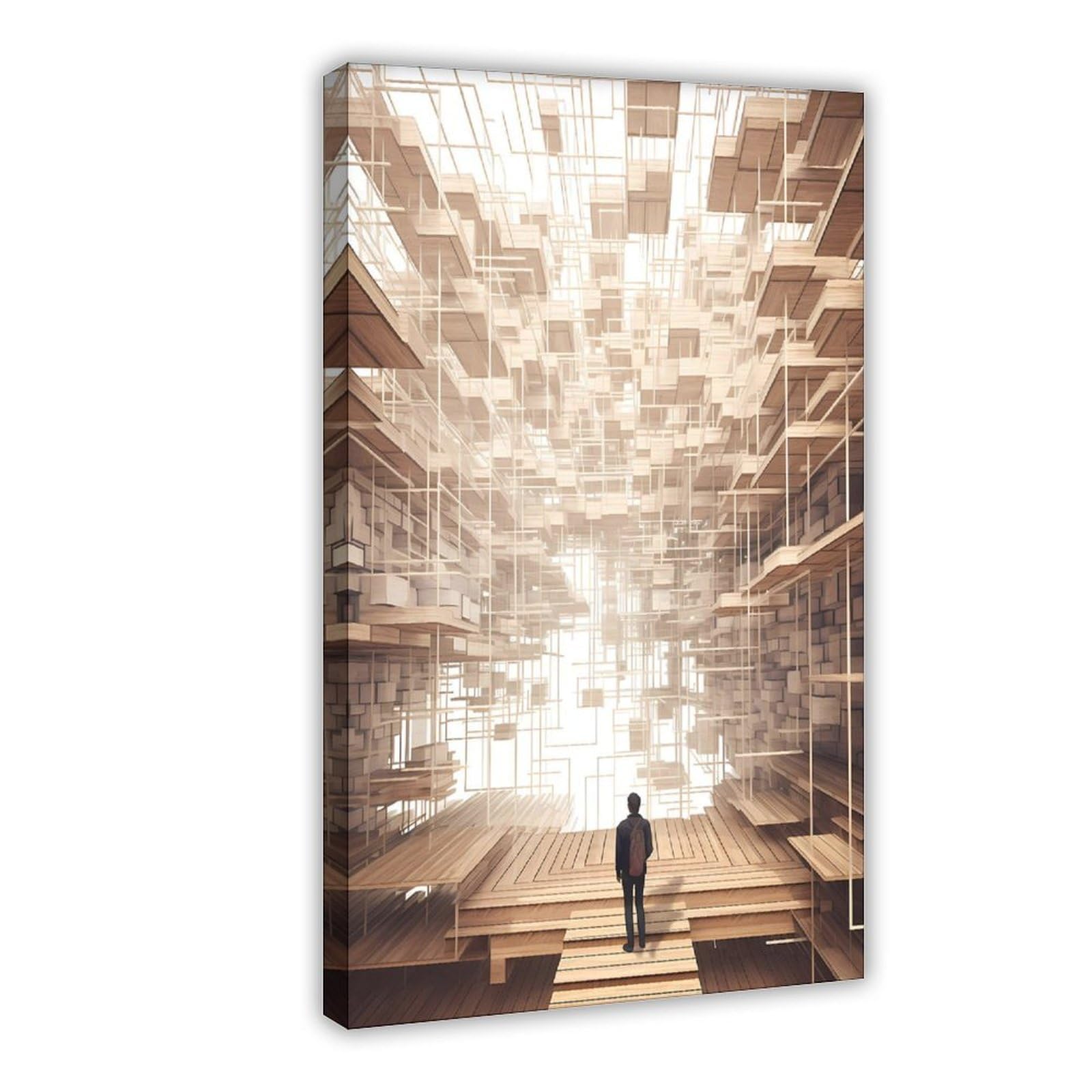 Bareronor Abstract Architecture Canvas Poster Bedroom Decor Landscape Office Room Decor Gift 20" L X 30" W