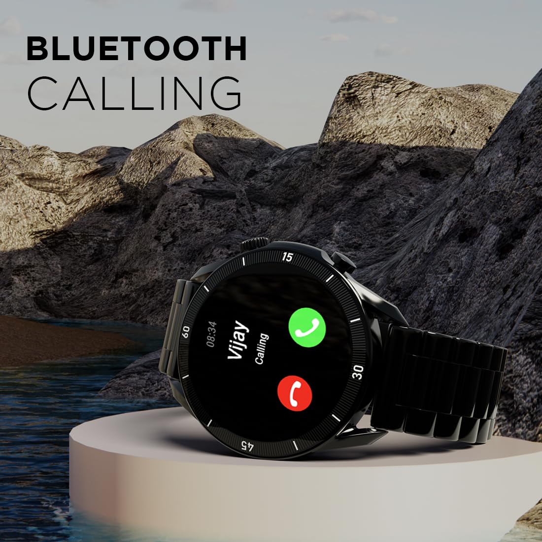 Fire-Boltt Legacy Luxury Round Smart Watch 1.43″ Super AMOLED,Bluetooth Calling,Wireless Charging,Voice Assistant,SpO₂ & Heart Rate Monitor,110+ Sports Modes, Metal Smart Watch for Men & Women - Black — Amazon image 7