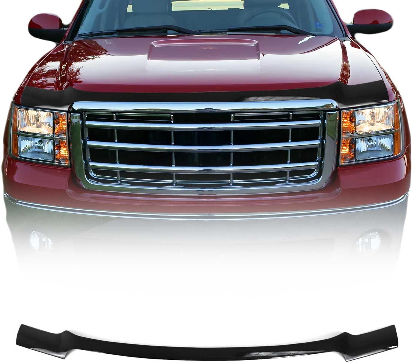 OMAC Front Bug Shield Hood Deflector Guard for GMC Sierra 1500 2007-2013 Black Smoke