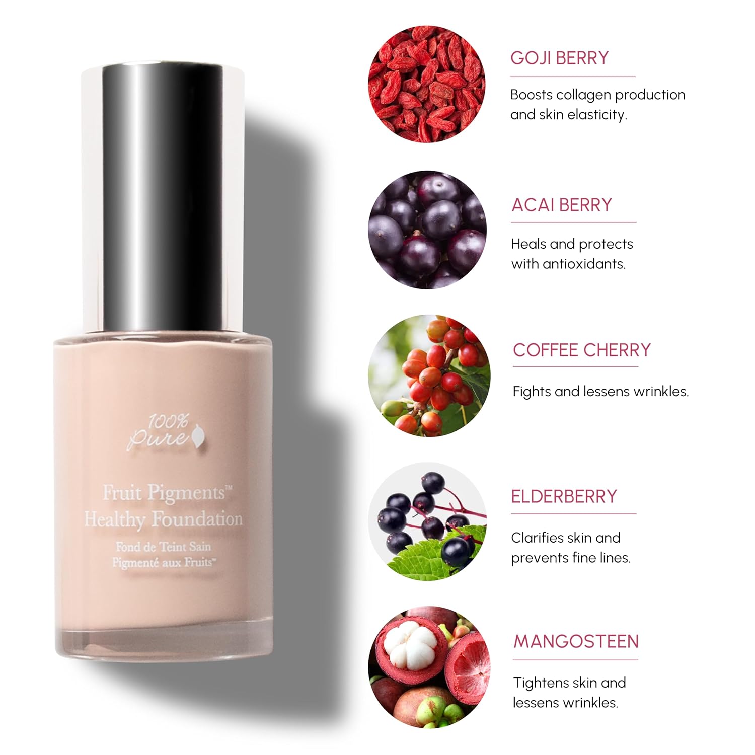 100% PURE Fruit Pigmented Healthy Foundation, Alpine Rose, Liquid Foundation Makeup, Anti-aging, Full Coverage, Matte Finish - 1 Fl Oz - Image 3