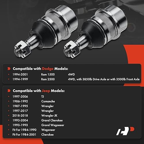 Miniatura 2 de A-Premium 2 rótulas superiores delanteras, compatibles con Jeep y Dodge - 1984-2018 - Grand Cherokee, Cherokee, Wrangler, Wrangler JK, Grand