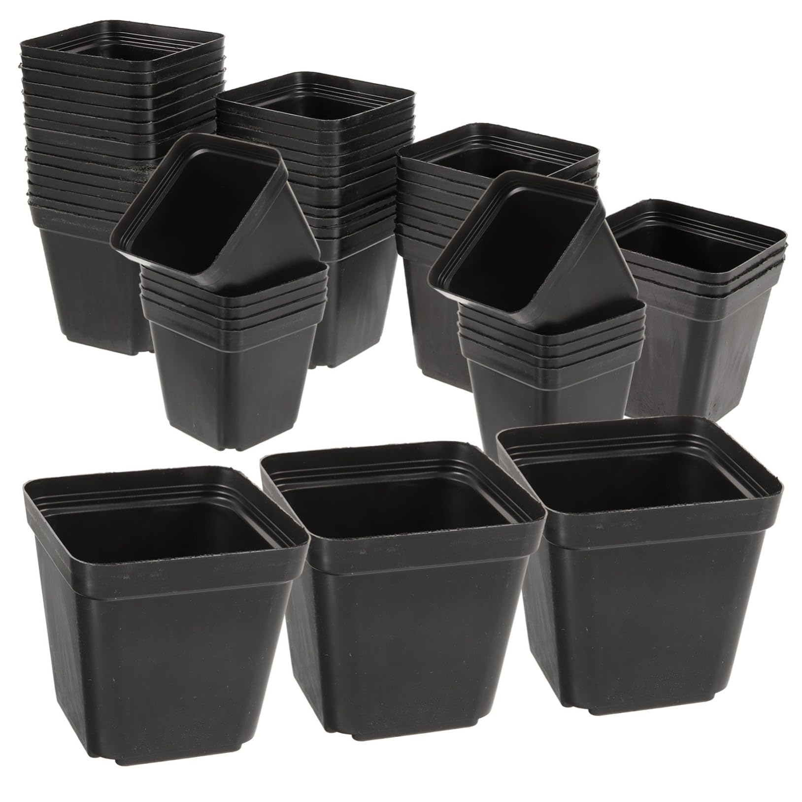 BESPORTBLE 120pièces Pots pour Semis Plastique Carrés Pots de Pépinière pour Plantes et Fleurs avec Drainage pour Jardinage