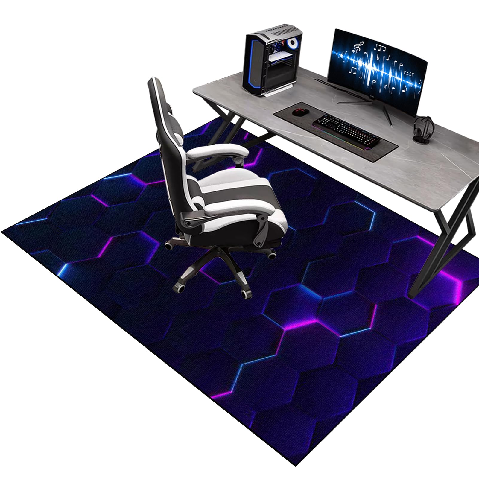 Office Chair Mat for Carpet, Computer Desk Chair Mat for Hard Floor, Floor Protectors for Rolling Chairs, Gaming Chair Mat for Wooden Floors, Floor Mats for Home Office Floor Protection 110 x 130 cm