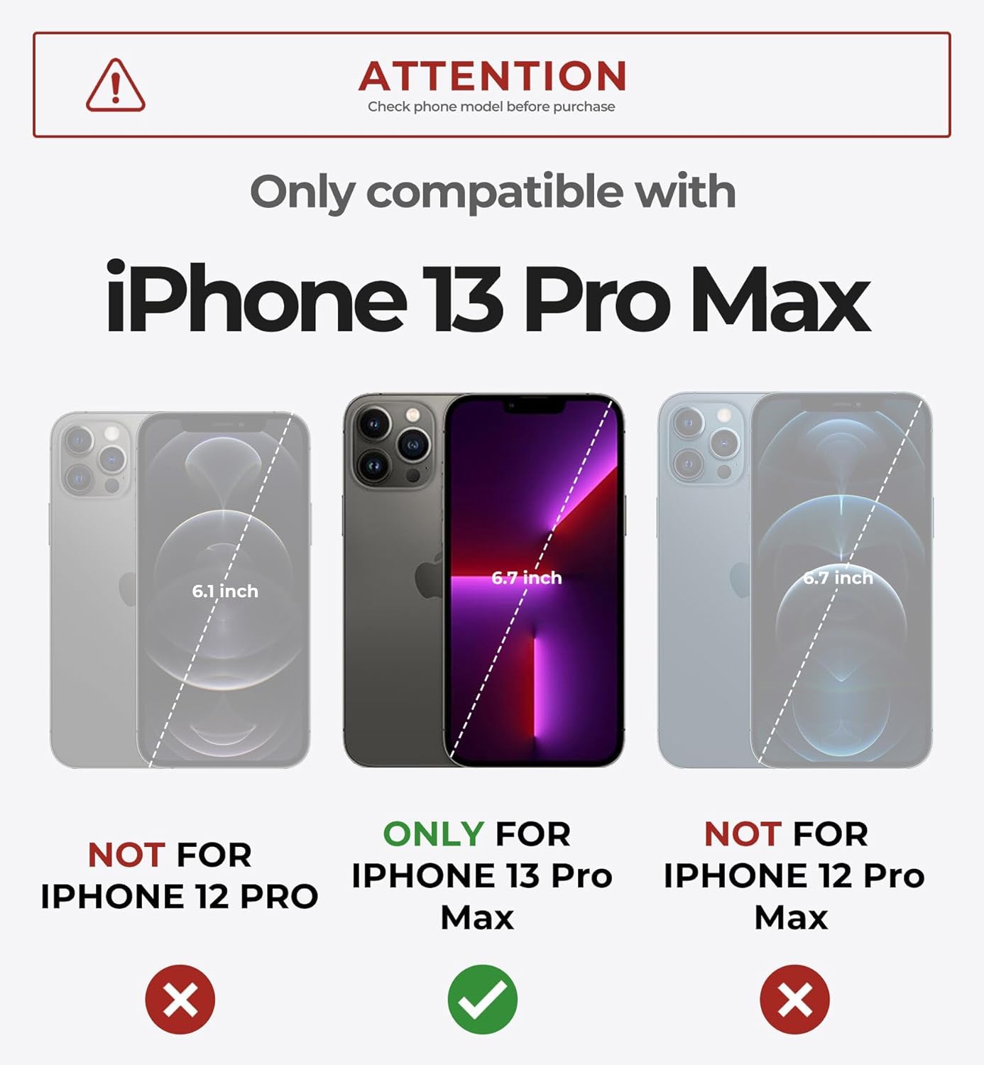 Dexnor for iPhone 13 Pro Max Case with Camera Cover, Compatible with MagSafe, Built-in Screen Protector, Heavy-Duty Shockproof Full-Body Rugged Protective Magnetic Cover with Kickstand, Black