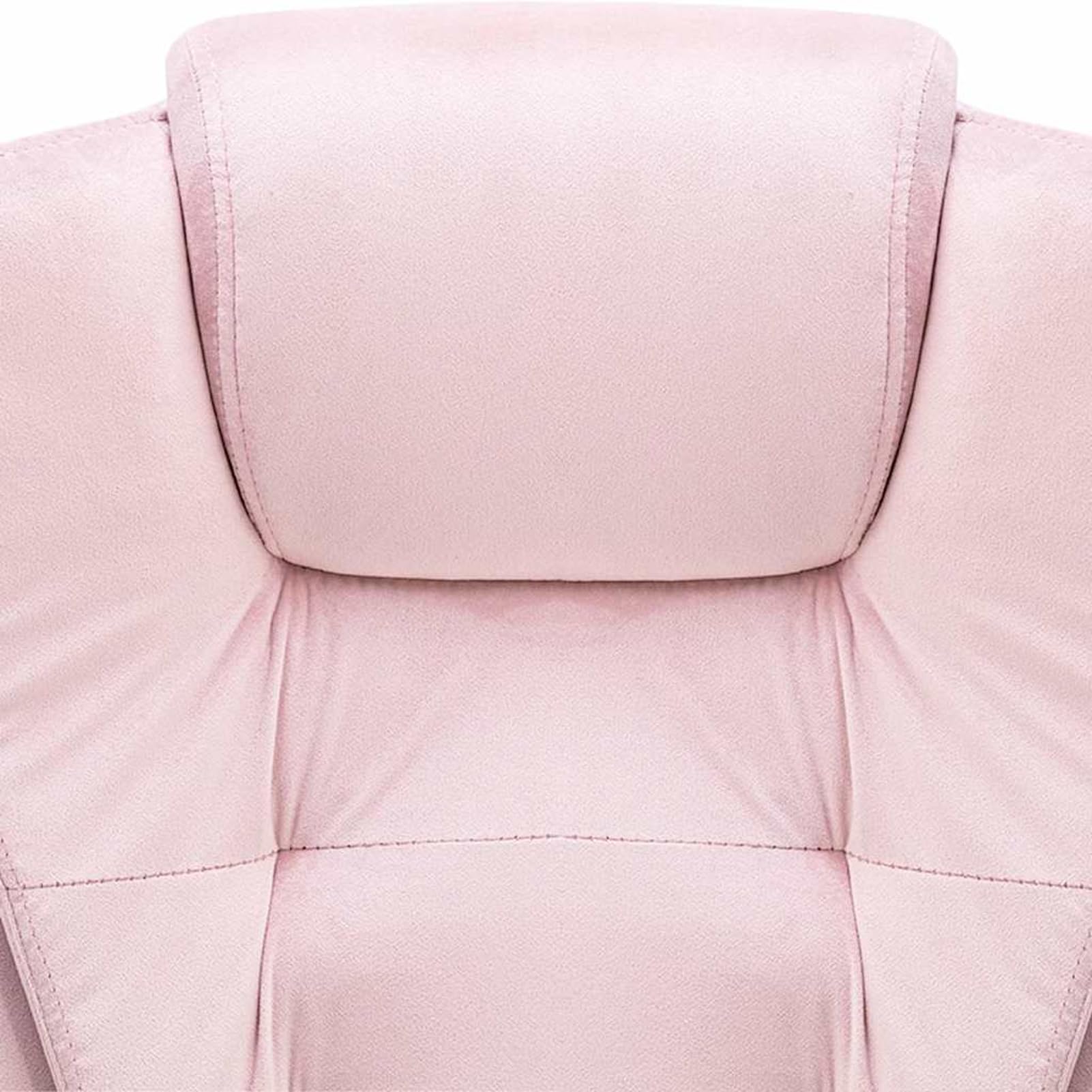 Sedia da ufficio massaggiante ergonomica con massaggio per schiena e seduta, funzione riscaldante, velluto rosa, portata 110 kg, per adulti in ufficio