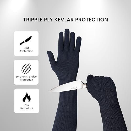 Miniatura 2 de Arm Sleeves, Cut, Bite, Heat Resistant Safety Arm Guards for Welding, Gardening, Protective Sleeves for Arms