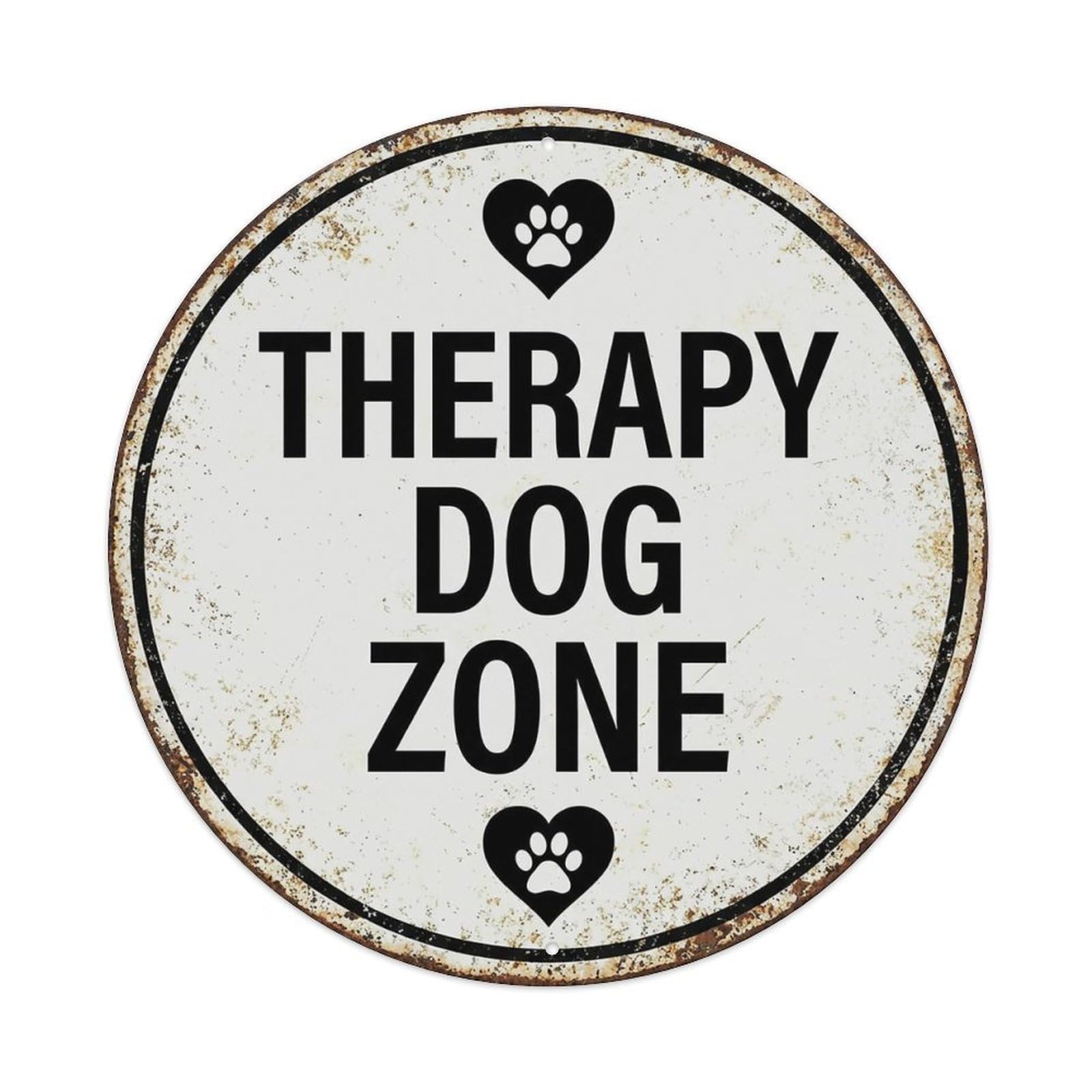 Vintage Therapy Dog Zone Decor Metal Tin Sign