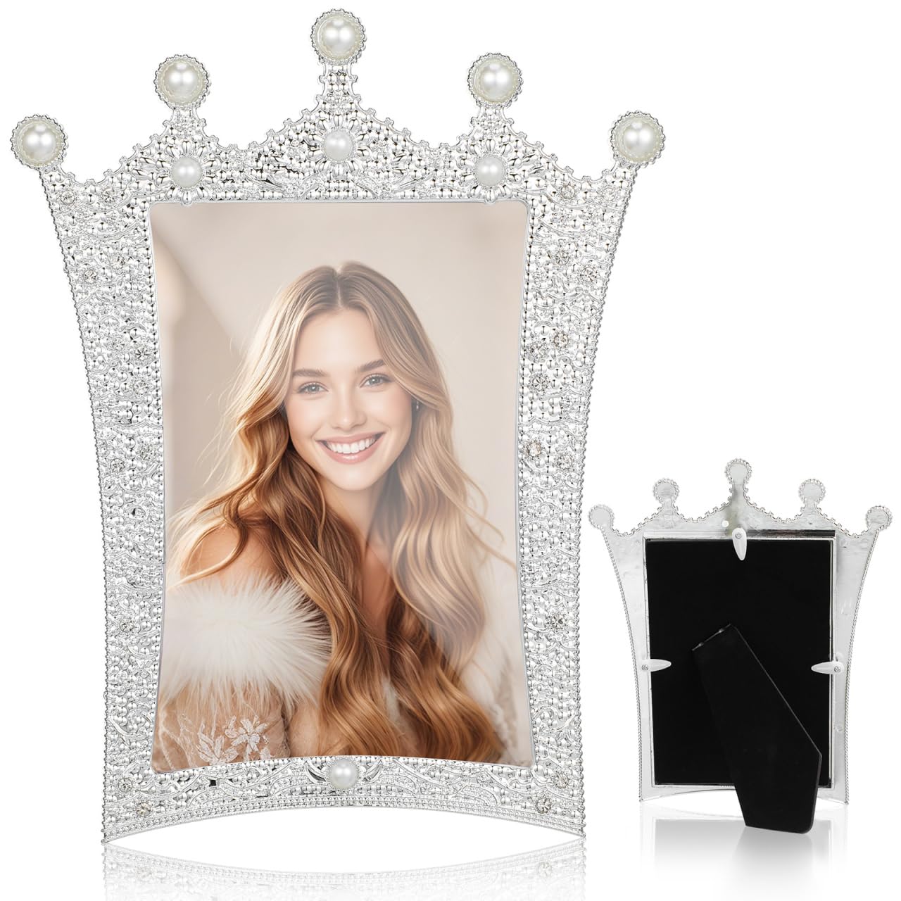 Cadre photo familial en métal blanc idéal pour offrir un souvenir