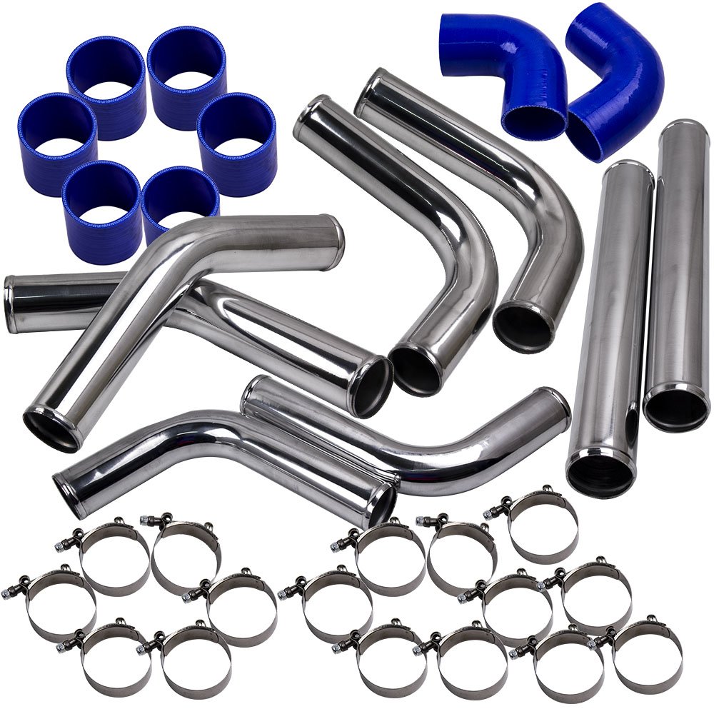 maXpeedingrods Intercooler Universale Raffreddatore Turbo Alluminio (2.5'' Kit di Tubo)