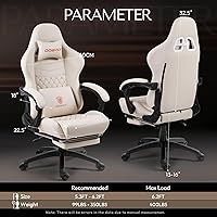 Vista 3 de Dowinx Gaming Chair Big and Tall, Ergonomic Computer Chair with Footrest and Massage Lumbar Support, High Back Comfortable Gamer Chair for Adults