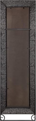 Miniatura 3 de Everly Hart Collection Espejo de cuerpo entero de pie de metal en relieve de bronce antiguo