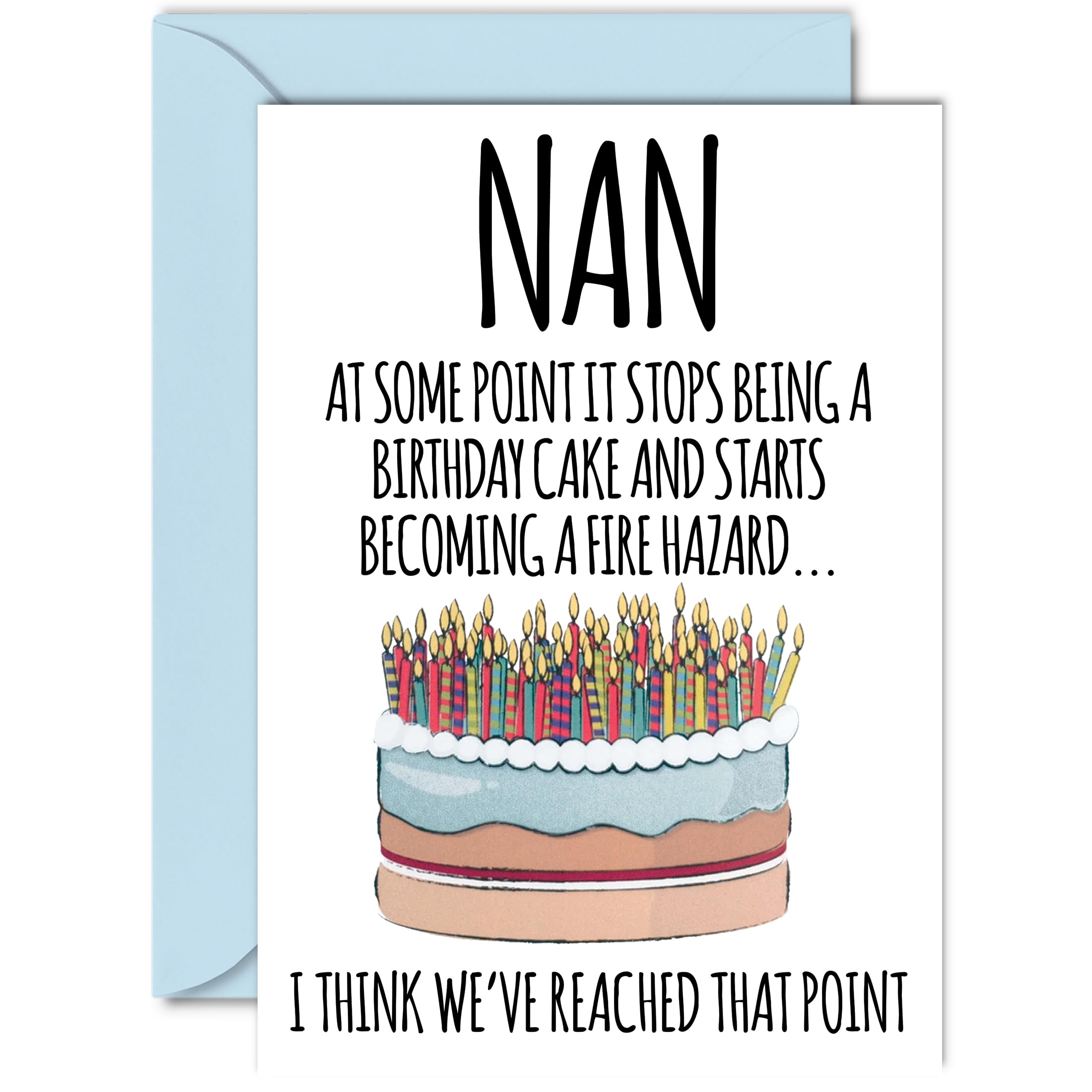 Funny Birthday Cards for Nan - Fire Hazard - Joke Rude Birthday Card for Nan from Grandson Granddaughter, Humour 60th 70th 80th Bday A5 Nanny Nana Greeting Cards