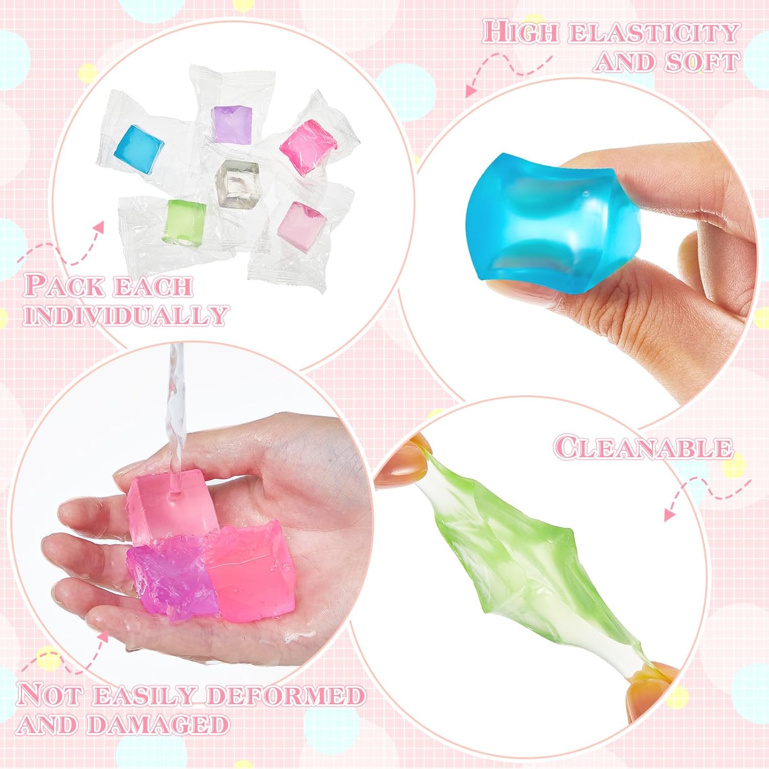 Poen 30 Pcs Stress Balls Fidget Toys Cube Toys Fidget Stress Relief Sensory Cube Balls 0.98 x 0.98 Inches for Adults Party Favors Gifts, Random Colors - Image 3