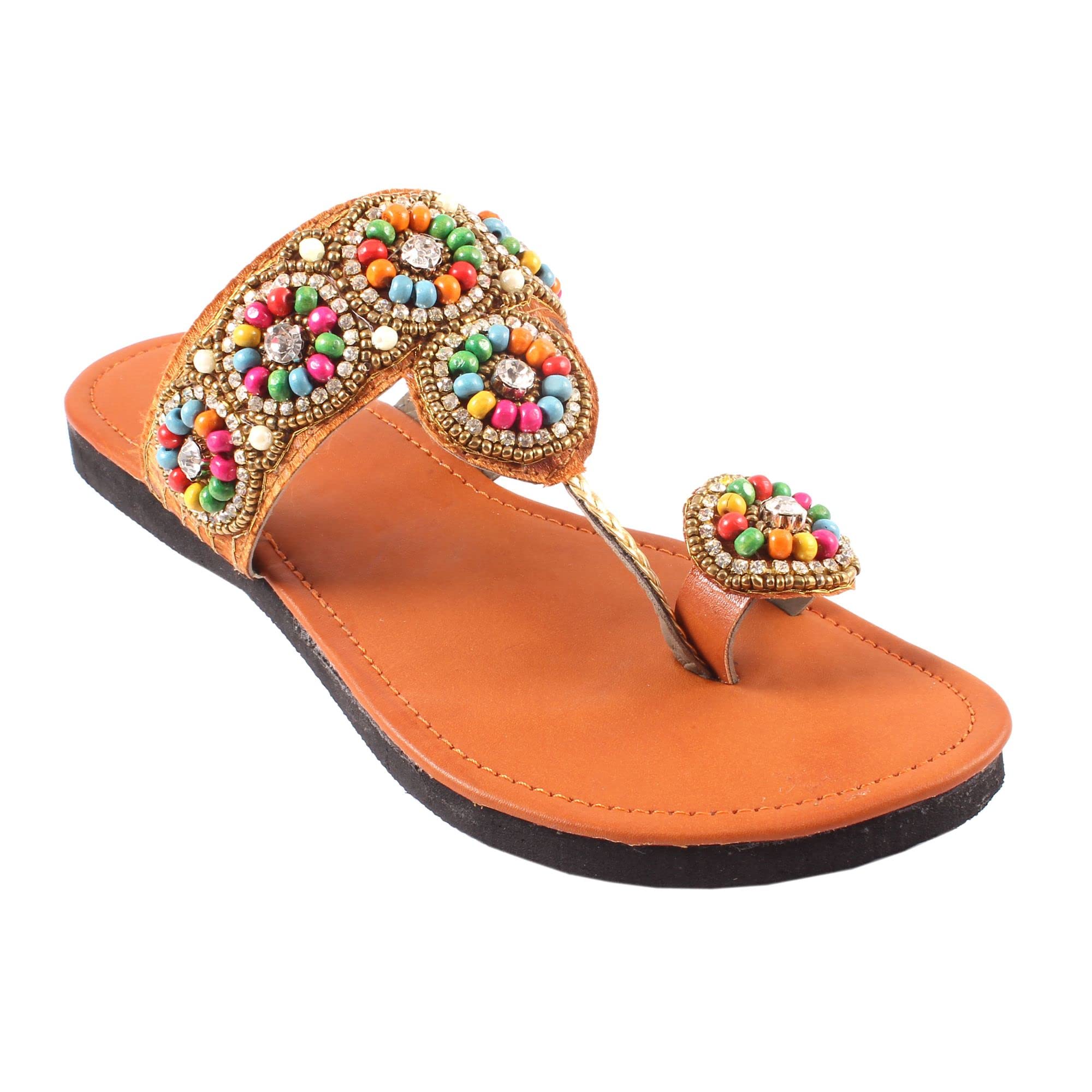 Shahi Ustad Women Girls Ethnic Jaipuri Handmade & Traditional Beeds work Stylish Slipper Sandal |A039 | Multi02, Size : UK/IND_4; EURO_37 (B0BZVQQ9KX) Amazon Price History, Amazon Price Tracker