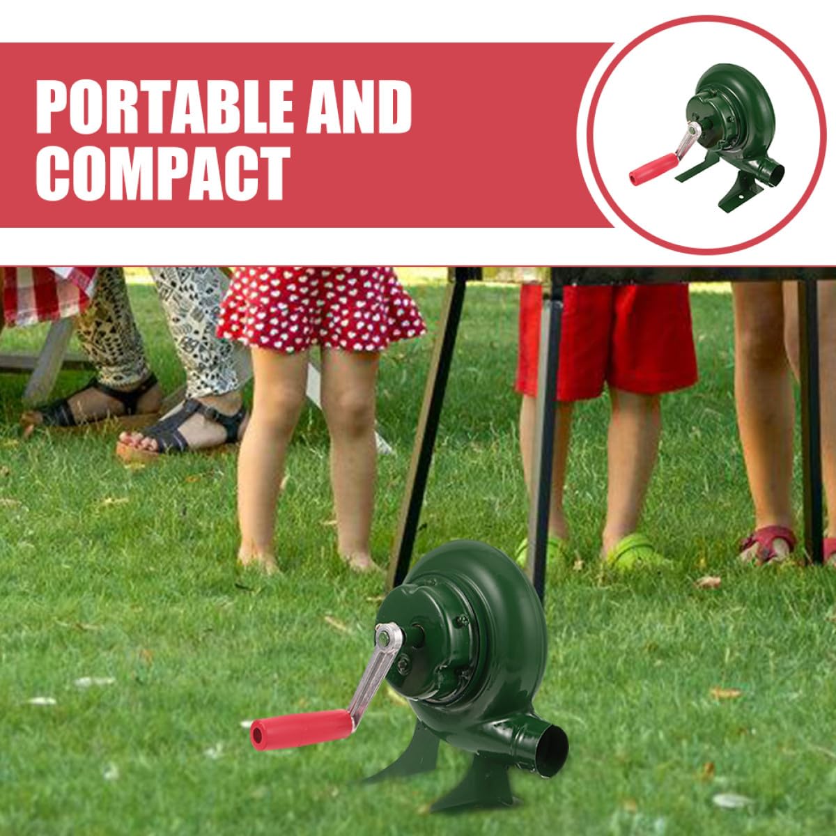 Gadpiparty Soffiatore Manuale Accende Rapidamente Carbone per in Ferro Verde per Barbecue e Campeggio, senza Soffiare