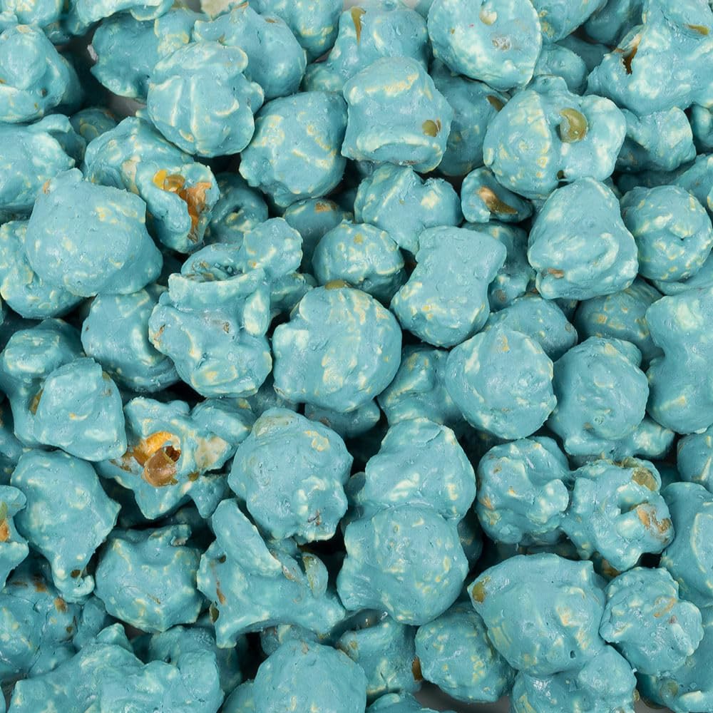 8.74lbs Light Blue Candy Buffet Set With Jelly Beans, Lollipops, Chocolate Gems, Sanded Gummy Bears, Fruit Chews and Popcorn For Parties (Feeds 24-36 People) - Candy Only