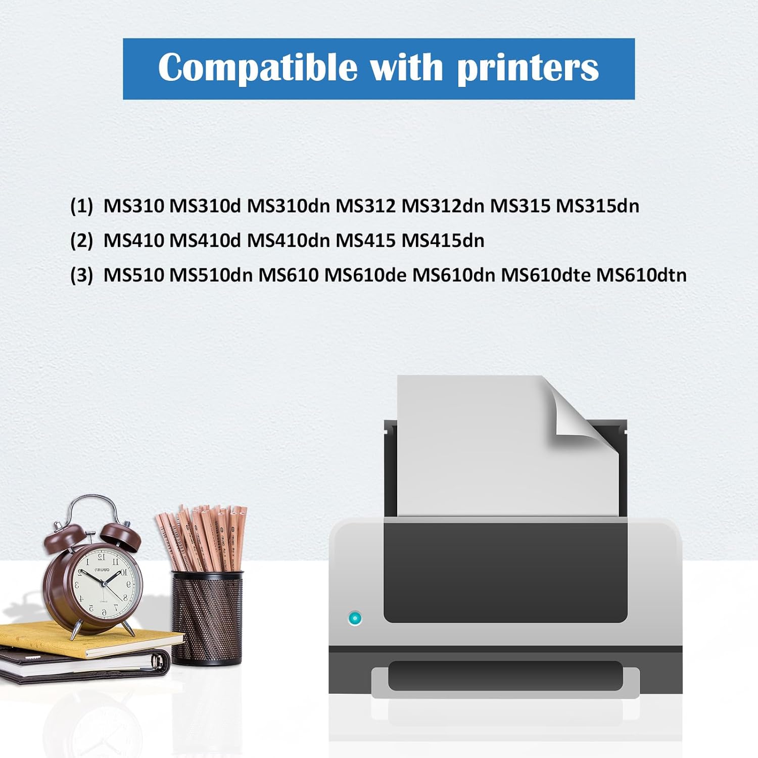 501H 50F1H00 Toner Cartridge Compatible for Lexmark MS310d MS310dn MS312dn MS410d MS410dn MS415dn MS510dn MS610de MS610dn MS610dte MS610dtn Printers ( 1*Black, 5000 Pages )