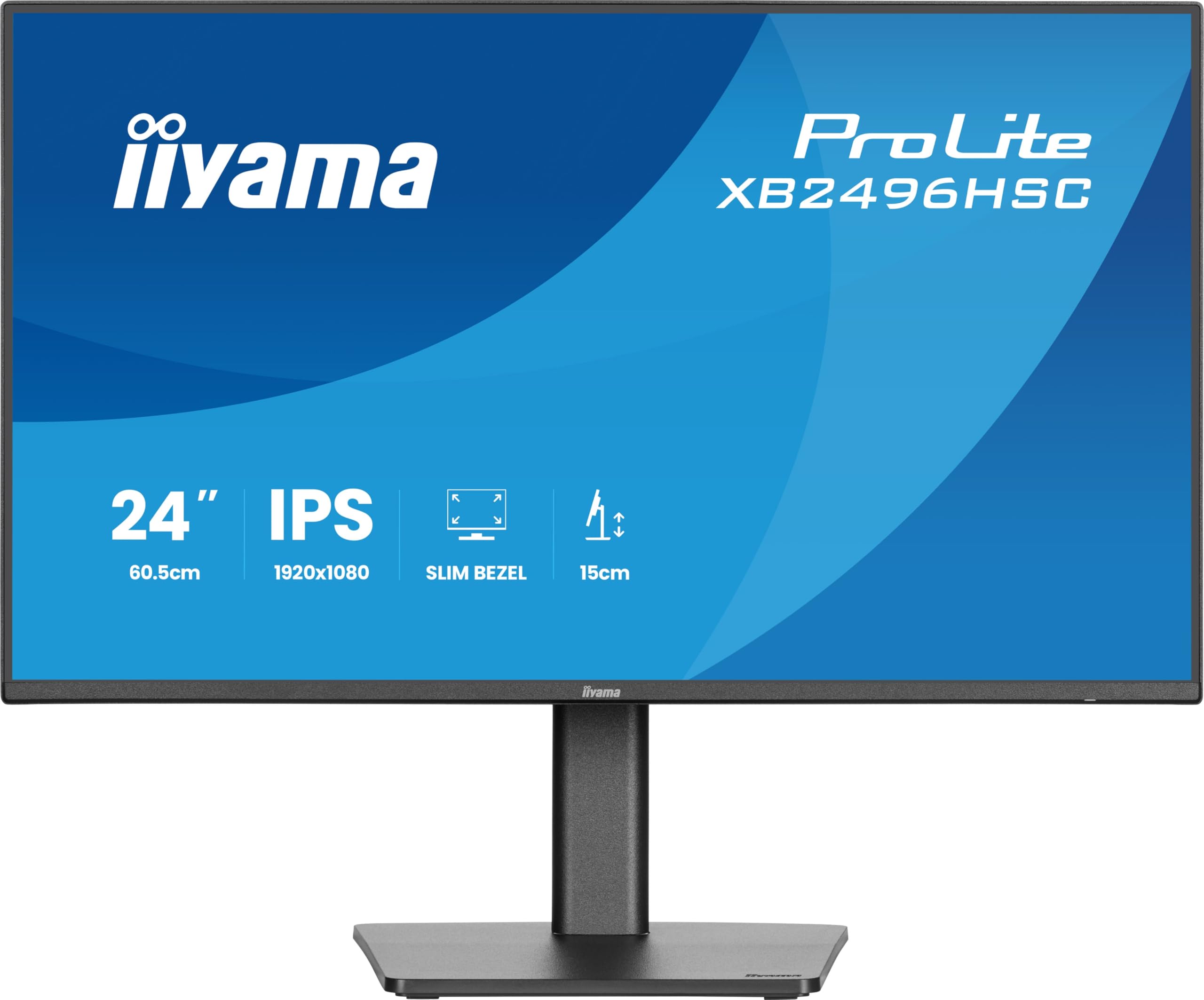 iiyama Prolite XB2496HSC-B1 60,5cm 23.8" IPS LED-Monitor Full-HD 144 Hz HDMI USB-C (65W) USB Hub (USB v3.2 Gen 1, Type-C) Slim-Line Höhenverstellung Pivot schwarz