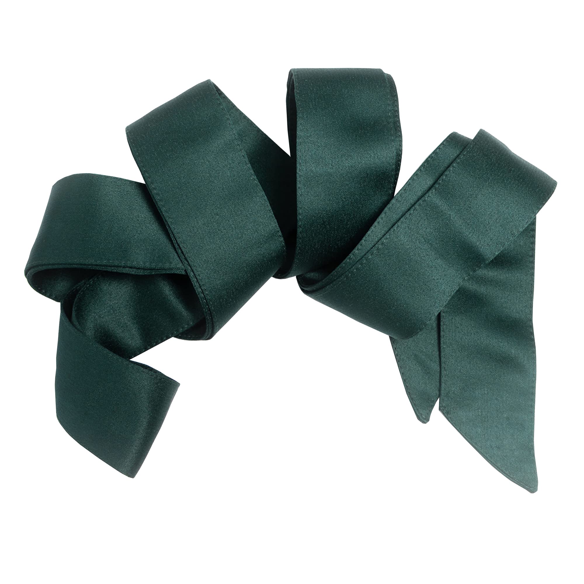 Womens Sash Belt Ladies Satin Sash Tie Ribbon Bow Accessory for Bridesmaids Bridal Wedding Prom Evening Occasion Emerald Green S-M