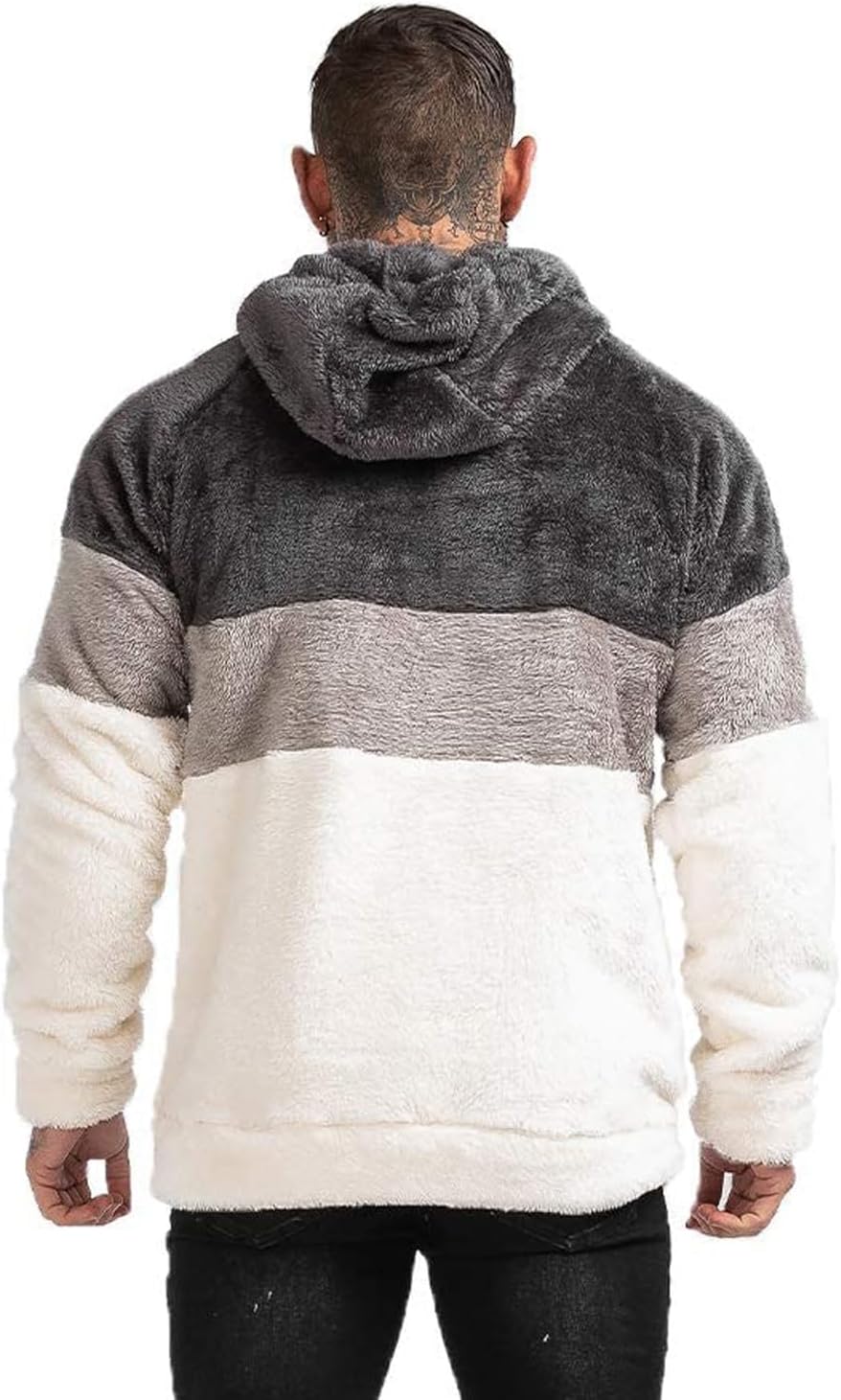 GINGTTO Men's Fuzzy Sherpa Sweatshirt Fashion Pullover Fleece Hoodies - Image 2