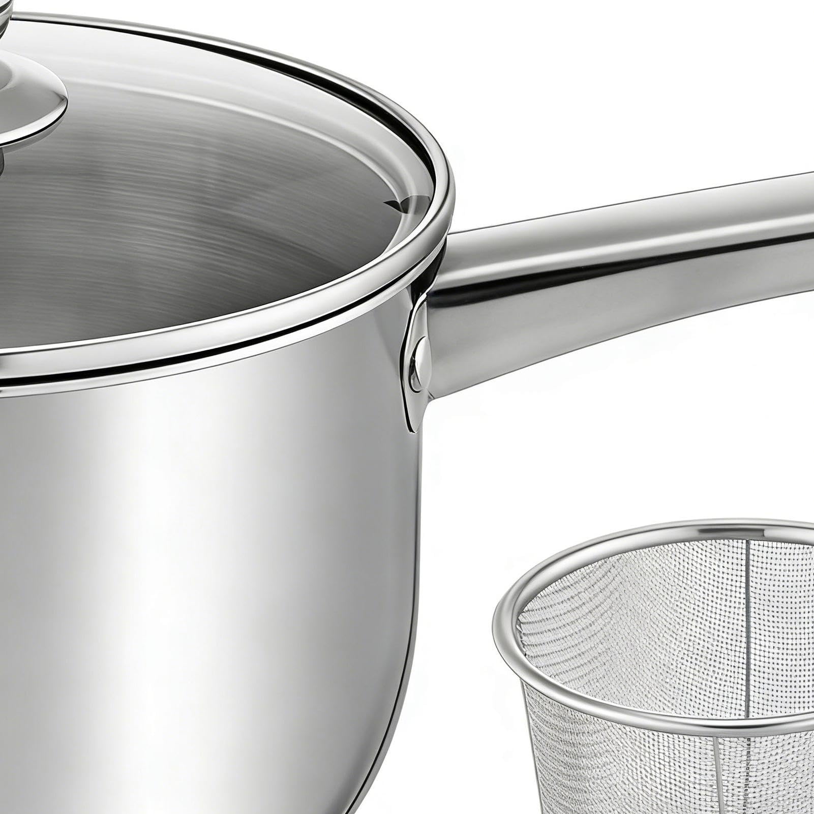 Casserole profonde compacte – Mini friteuse en acier inoxydable, petit panier, cuisine, poisson, poulet, pique-nique, fête, passoire portable, pour induction | Outil pour hayon
