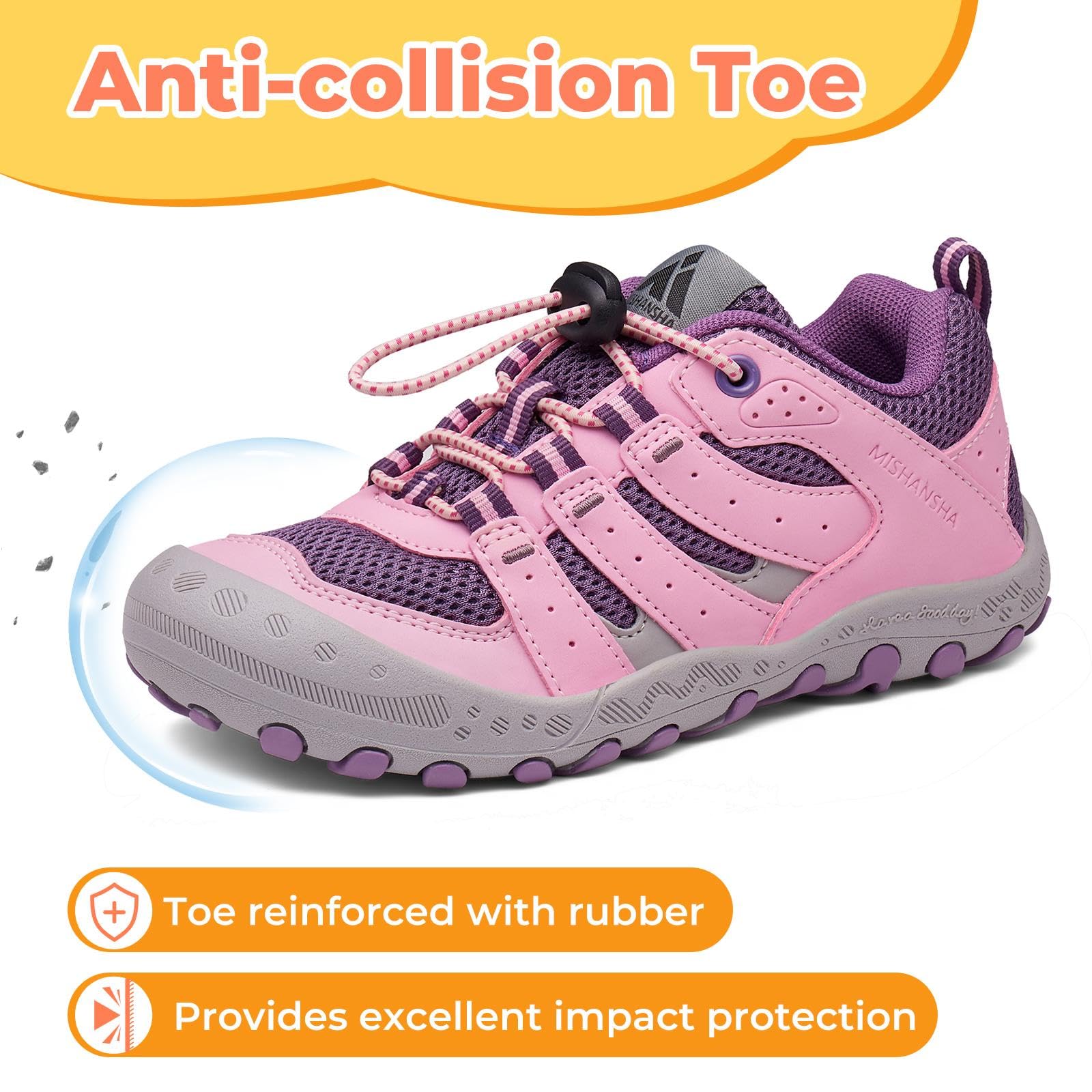 Mishansha Mädchen Wanderschuhe Atmungsaktiv rutschfest Turnschuhe Kinder Outdoor Trekkingschuhe GR.24-38