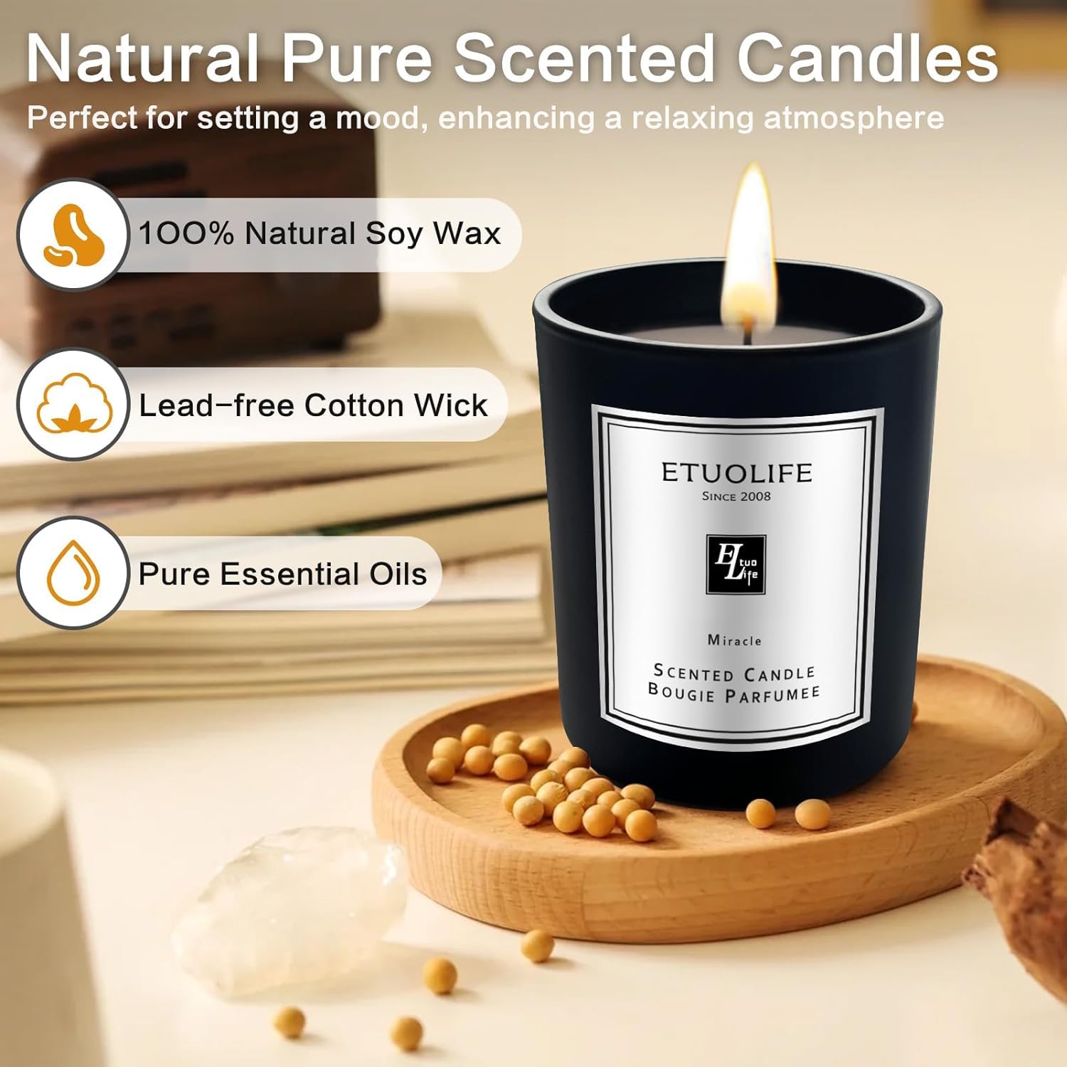 Scented Candle Gifts for Christmas Women Men Gifts,High-end Luxury Christmas Scented Candle Natural Soy Wax Candles,68H Long Burn,Ideal for Christmas Bath Yoga Wedding Mother's Day Valentine's Day - Image 3