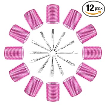 APOEM Hair Curlers Rollers,6Pcs Jumbo Big Hair Rollers Set Hair Curlers Self Grip Holding Rollers with Stainless Steel Duckbill Clips for Long Medium For women & Girls Pack Of Combo