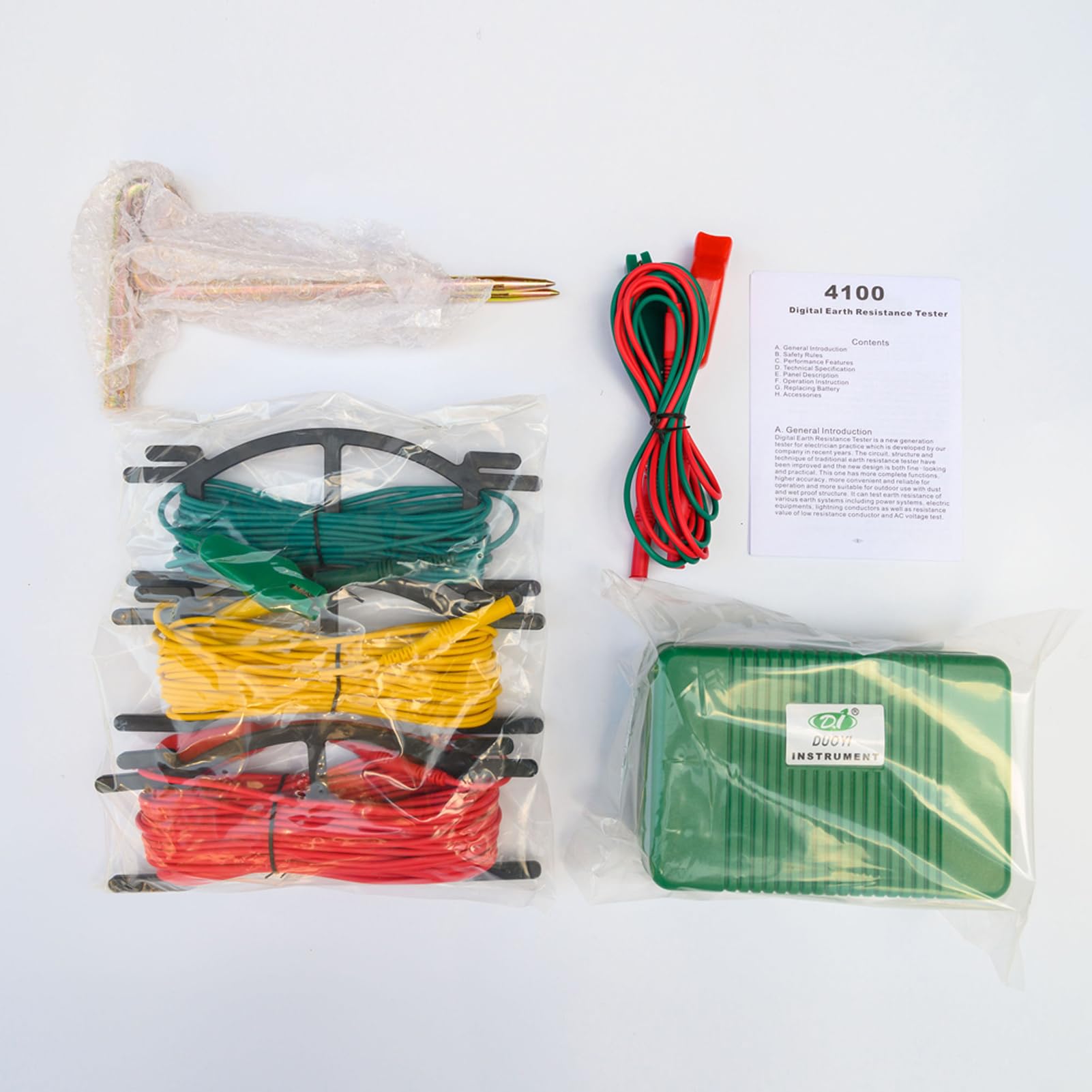 Tester di Resistenza di Terra Digitale con Risoluzione 0,01 Ohm | Custodia in Plastica, Esterno, Compatibilità con Sistemi di Alimentazione, Megaohmmetro, Tensione CA da 0 a 30 V,