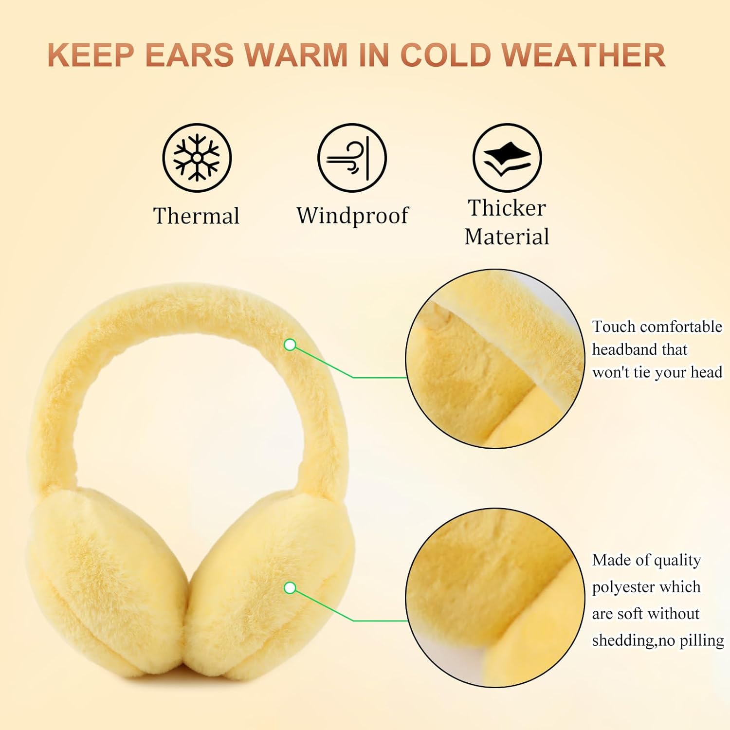 PESAAT Fluffy Ear Muff for Women Plush Earmuffs Kids Winter Earmuffs Girls Boys Cold Weather Ear Warmer - Image 2