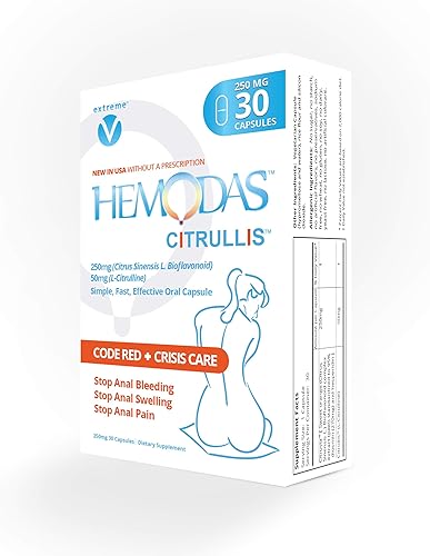 Hemodas - Code RED Soporte anal de 5 días, 50 cápsulas, solución europea de crisis para venas anales y vasos sanguíneos