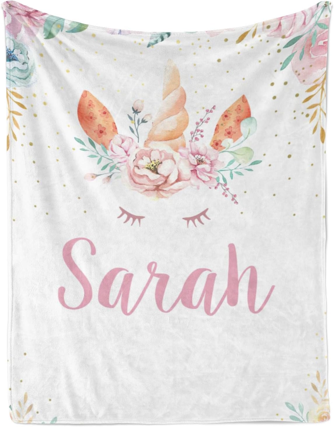 Personalized Baby Blankets for Girls Personalized Magical Floral Unicorn Blanket with Name Baby Girl Gifts Baby Items Newborn Essentials New Born Baby Girls Blanket - Floral Unicorn 60x80in