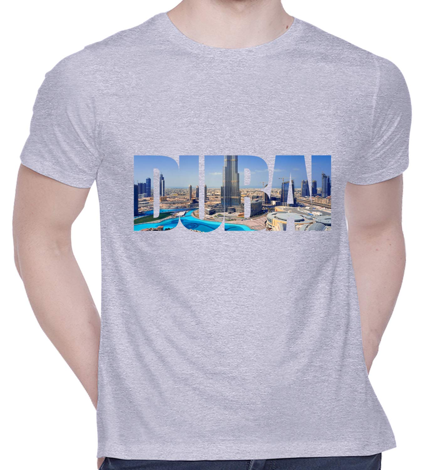 CreativiT Graphic Printed T-Shirt for Unisex Dubai Tshirt | Casual Half Sleeve Round Neck T-Shirt | 100% Cotton | D00741-4