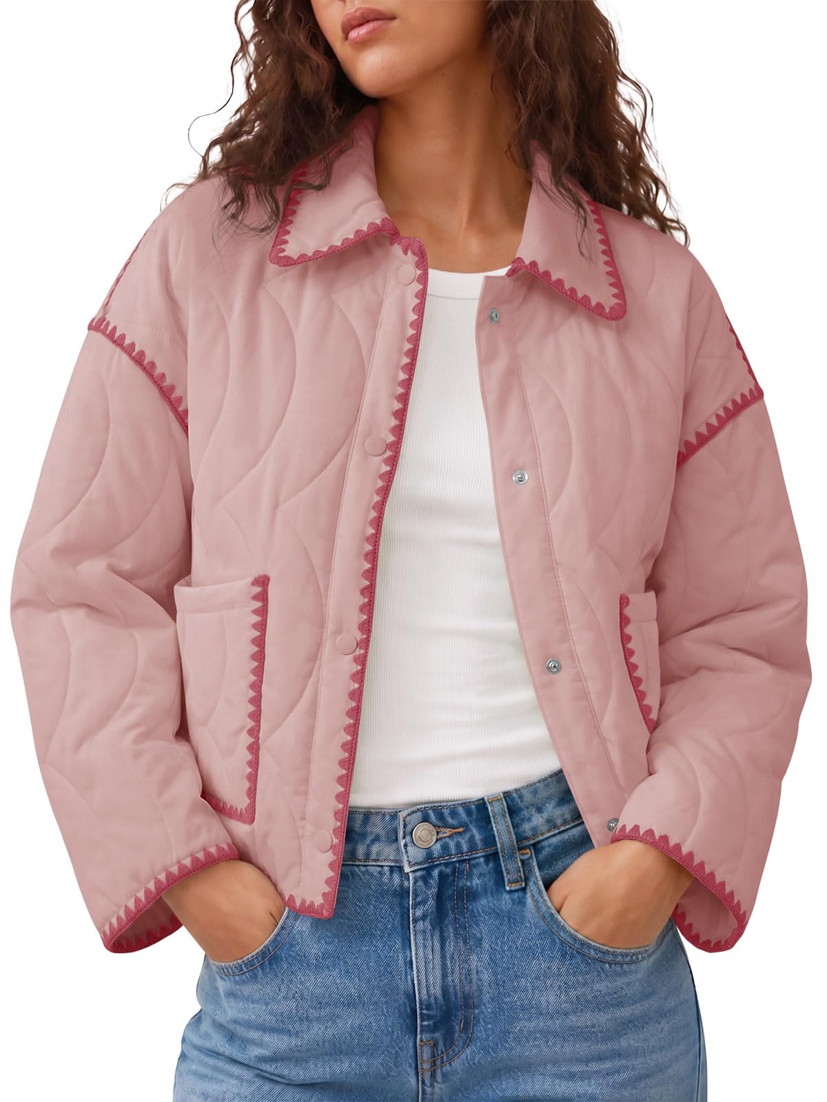 Womens Cropped Quilted Jackets Lightweight Puffer Winter Coats