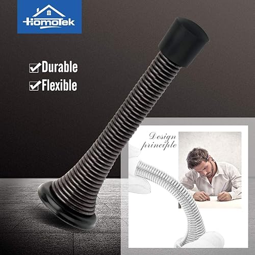 Miniatura 40 de HOMOTEK - Paquete de 30 tapones de puerta con parachoques de goma de 3-1/8 pulgadas, resorte flexible, resistente para puerta, parachoques de puerta