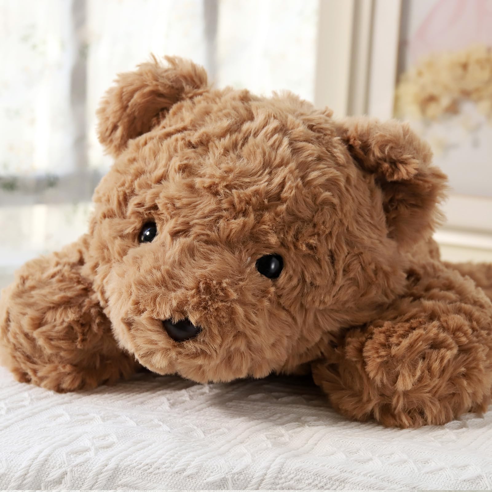 Orso di peluche ponderato da 4,5 kg, robusto e morbido orsacchiotto marrone da 69,8 cm, per adulti, compagno da abbracciare per coccole