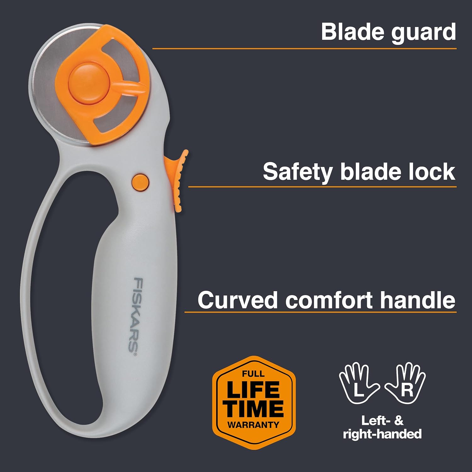 Fiskars Comfort Loop (45mm) Rotary Cutter, 1, White : Patio, Lawn & Garden