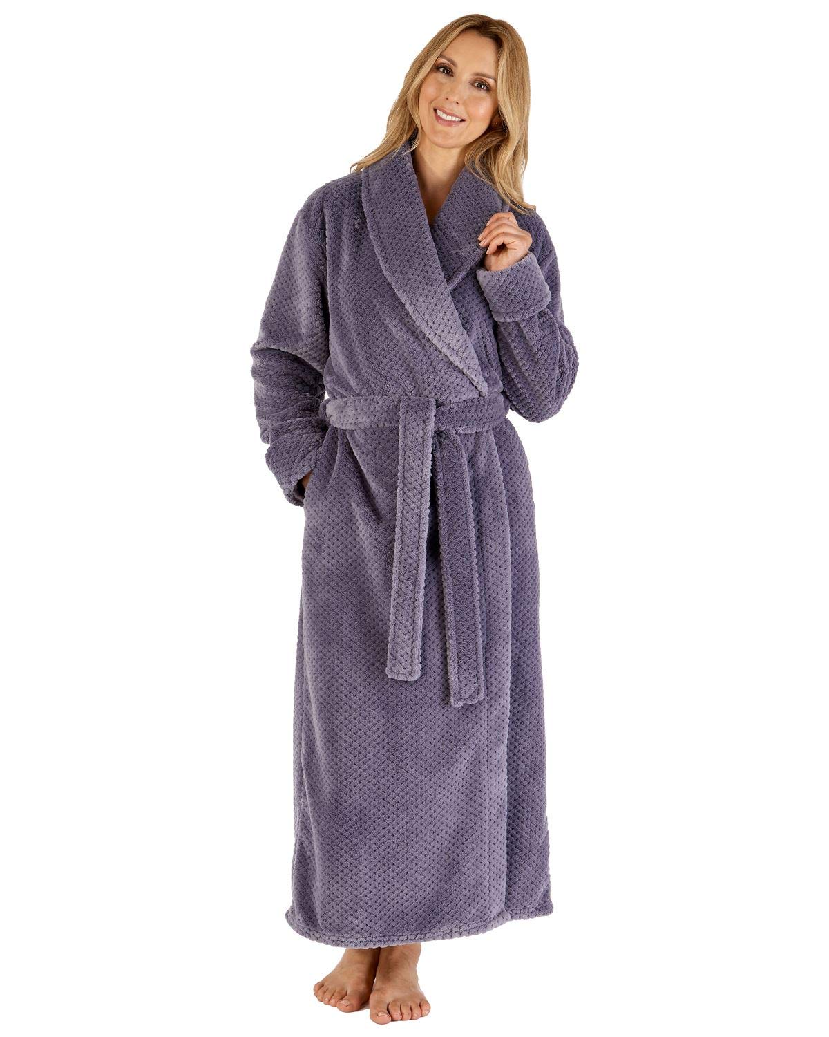 Slenderella Waffle Dressing Gown - Grey M Grey