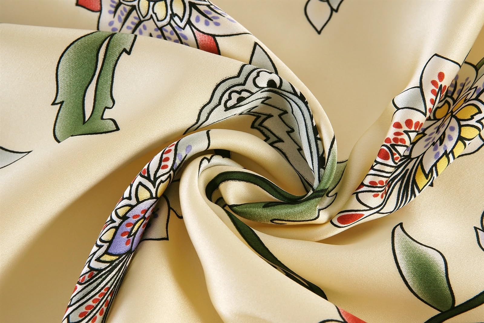 SeidenKissenbezug Chinoiserie-Kissenbezug Aus Seide, Vorderseite Und Rückseite Polyester(Color-6,Standard(20x26 inch))