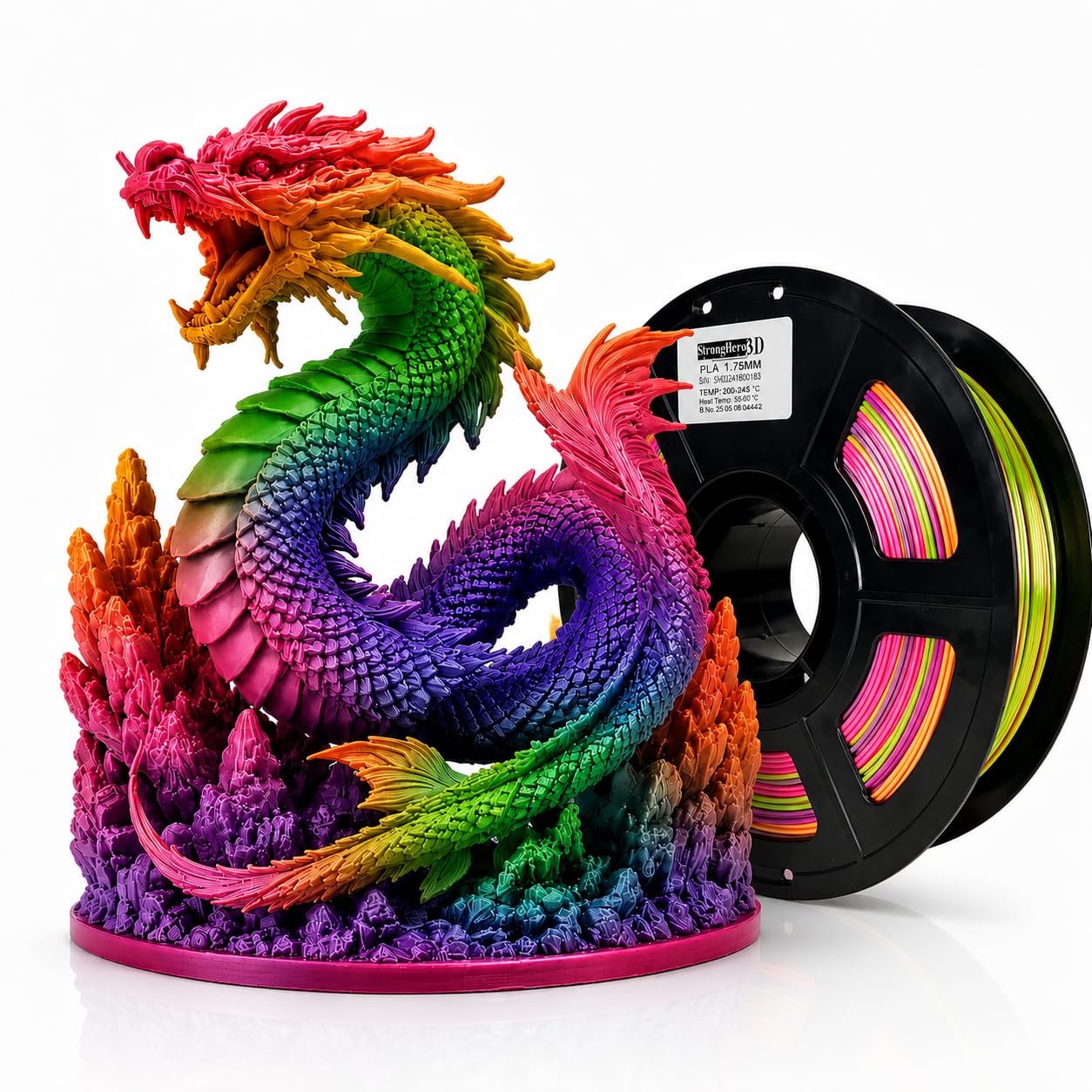Silk Rainbow PLA Filament - Stunning Color Change Prints -12
