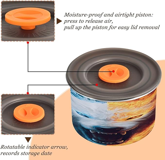 ALAZA Blue Red Wolf Hipster Coffee Canister 30oz con Tapa miniatura 5