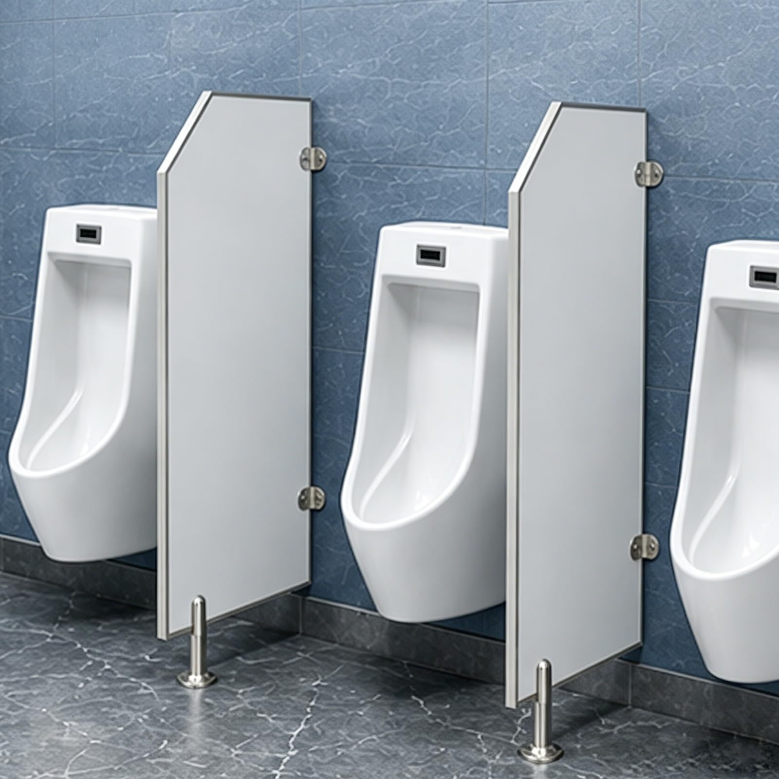 Yqyc Public Restroom Urinal Partition with Stainless Steel Accessories, Men's Urinal Privacy Screen for Hotels & Malls(2 PCS)