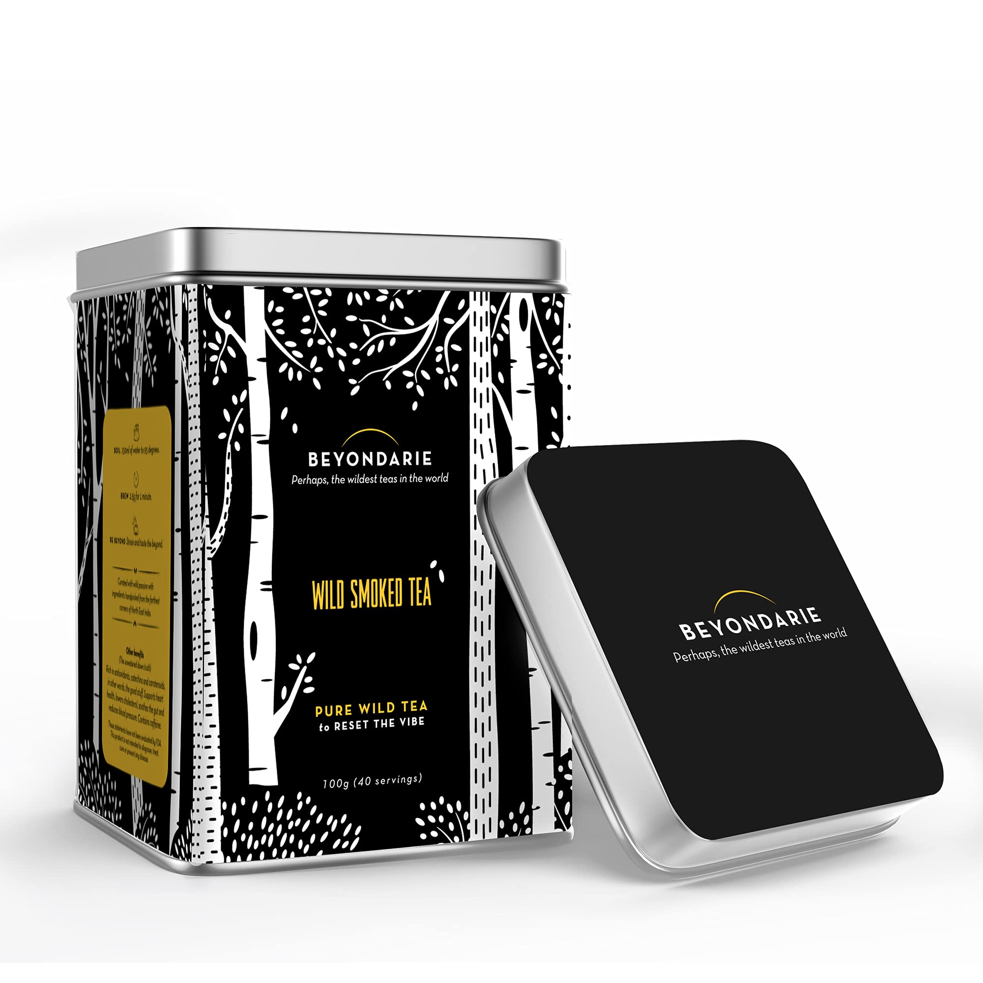 BEYONDARIE Organic Smoked Tea Loose Leaves | Assam Tea | Long Leaf Tea | Detox Tea | Organic Loose Leaf Tea | Instant Tea | Immune System Booster | Single Malt Whisky Like Notes | 100% Caffeine Free | Smoke Tea 100 Gram | (40 Tea Cup)