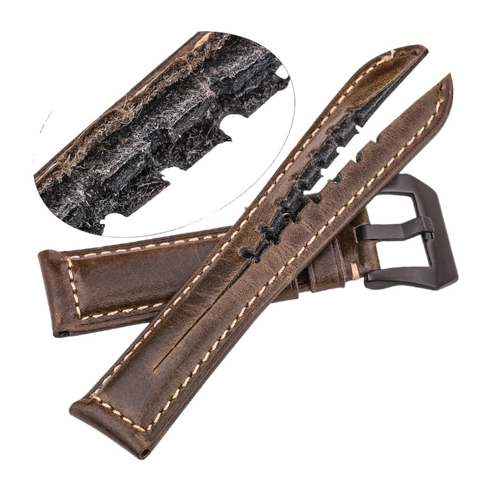 Run Ken Echtes Leder Uhrenarmbänder 4 Farben Uhrenarmband Zubehör Damen Herren Rindslederarmband 20mm 22mm 24mm 26mm Armband