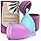 EcoBlossom Reusable Menstrual Cup and Case - The Most Reliable Medical Grade Silicone Period Cups - Comfortably use for 12 Hours (Small/Large (Pack of 2), Round Stem & Case)