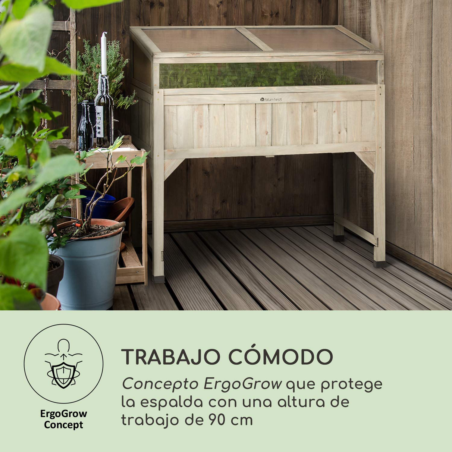 blumfeldt Altiplano Terrado - Macetero Elevado, 120 x 121 x 54 cm ...