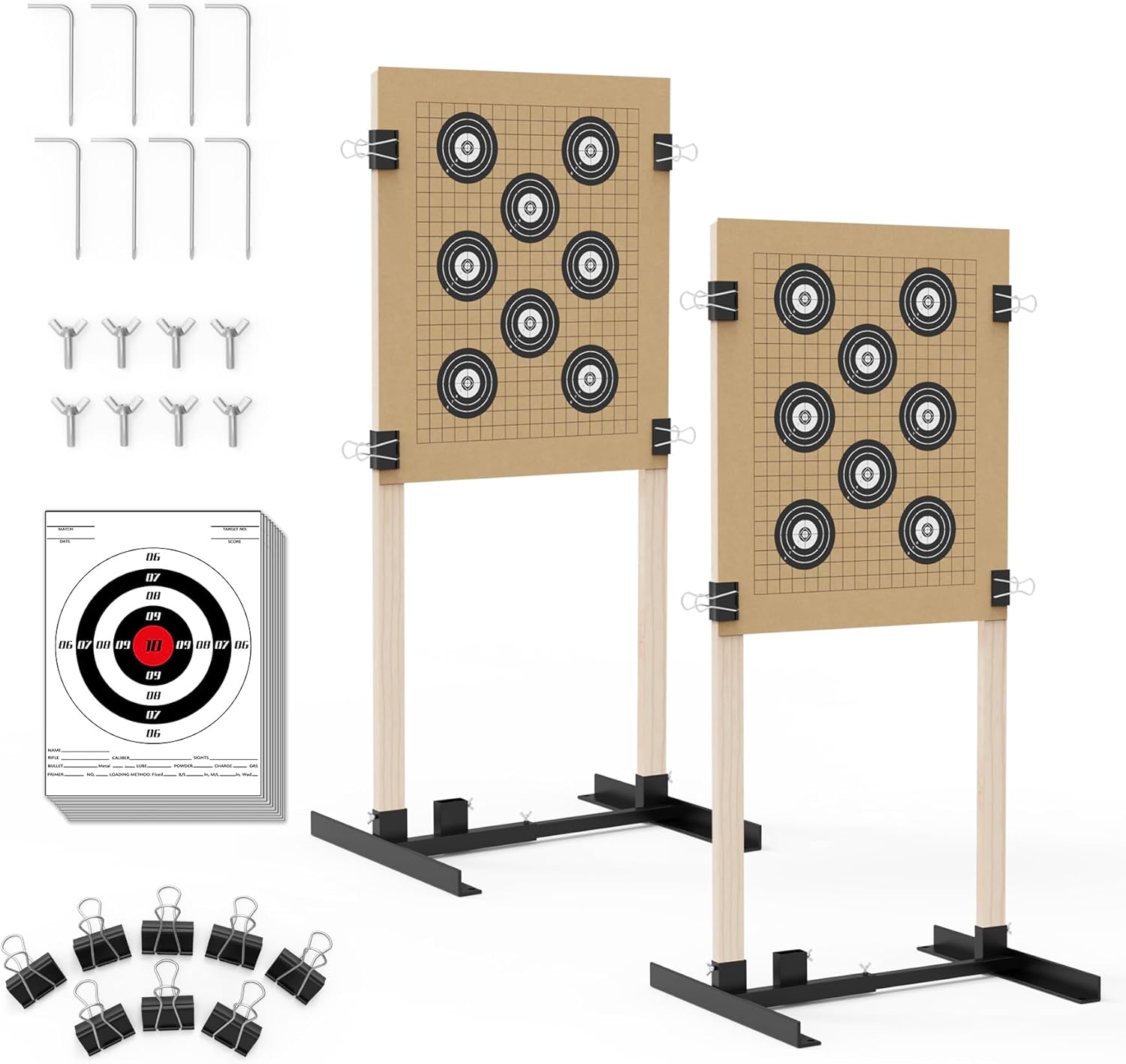 Shooting Target Stand for Outdoors, Paper Target Holder with Stable Adjustable Base for Paper Shooting Targets Cardboard Silhouette, USPSA/IPSC, IDPA Practice